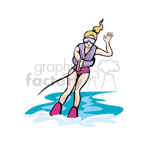 girl water skiing clipart. Royalty-free image # 139968