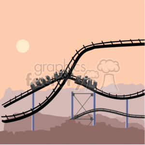   roller coaster coasters amusement park parks  rollercoaster_morning001.gif Clip Art Entertainment Amusement Park 
