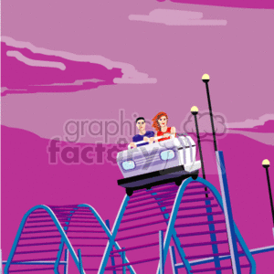   roller coaster coasters amusement park parks  rollercoaster_sunset001.gif Clip Art Entertainment Amusement Park 