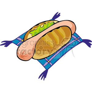 Hot dog on a bun with relish clipart. Commercial use image # 140616