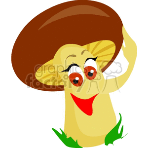 happy cartoon mushroom clipart. Commercial use image # 141250