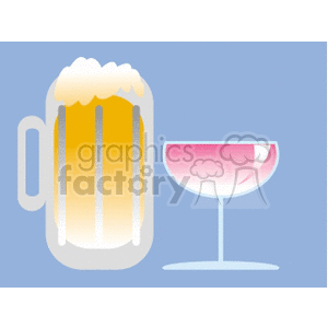   alcohol beverage beverages drink drinks beer glass mug mugs  BEER&WINE01.gif Clip Art Food-Drink Drinks 