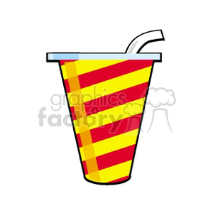 retro cup and straw clipart.