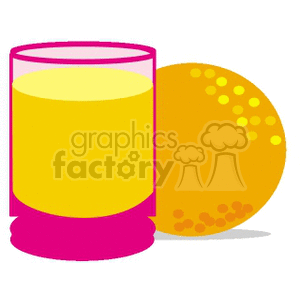 beverage beverages drink drinks glass orange juice oranges  ORANGEJUICE01.gif Clip Art Food-Drink Drinks breakfast