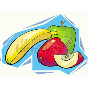 Apples and a bananna clipart.