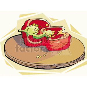 sliced red pepper clipart. Royalty-free image # 142330