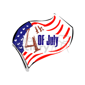 4TH of July flag clipart. Commercial use image # 142408