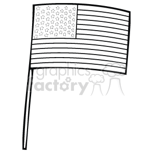 A black and white flag on a stick clipart. Royalty-free image # 142508