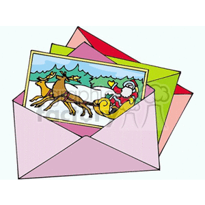 Several Christmas Cards in a Stack clipart. Royalty-free icon # 142959