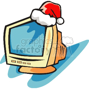   christmas xmas holidays santa computer computers monitor monitors  christmas-monitor6.gif Clip Art Holidays Christmas 