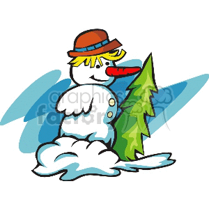   christmas xmas holidays snowman winter tree trees  christmas-snowman5.gif Clip Art Holidays Christmas 