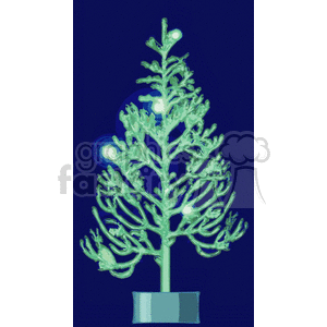 Dark Background and A Single Simple Christmas Tree  clipart. Commercial use image # 142997