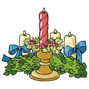 Christmas Garland and Candles clipart. Commercial use image # 143620