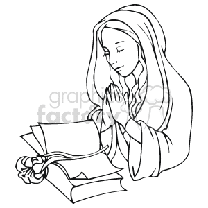 clipart - Praying Mother.