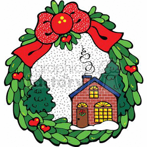  christmas xmas holidays wreath wreaths decoration decorations cabins cabin  Clip Art Holidays Christmas 