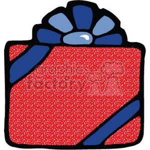 red Christmas gift with a blue bow clipart. Royalty-free image # 143838