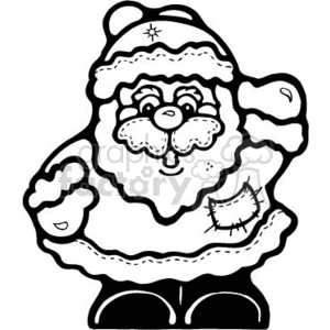  christmas xmas holidays claus santa   santa002_bw Clip Art Holidays Christmas country cartoon funny black white
