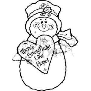 snowman007_bw clipart. Royalty-free image # 143934