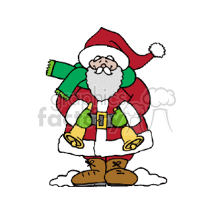 standing_santa_w_hand_bells clipart. Commercial use image # 144071