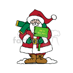 standing_santa_w_sign clipart. Royalty-free image # 144076