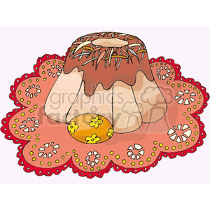 Easter cake on plate with flowered egg clipart. Royalty-free image # 144269