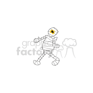 Cartoon mummy doing the mummy dance clipart. Commercial use image # 144687
