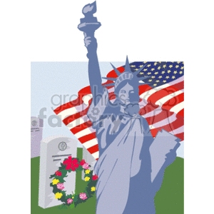   memorial day grave graves united states america american memory memories military flag flags soldier soldiers statue of liberty Clip Art Holidays Memorial Day imperialism