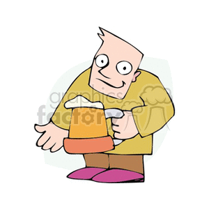 Man holding mug of beer clipart. Commercial use image # 145265