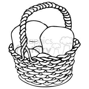 black and white basket clipart. Royalty-free image # 145620