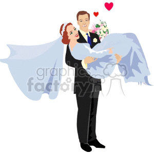 Groom holding his bride clipart. Royalty-free image # 146175