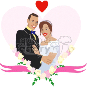 marriage couple in a heart clipart. Royalty-free image # 146177