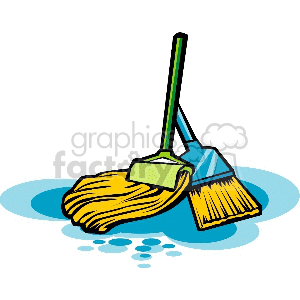   mops brooms mop broom clean cleaning tools Clip Art Household 