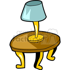 clipart - table with a lamp onto .