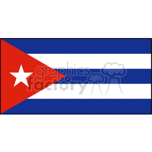 Flag of Cuba clipart. Commercial use image # 148286
