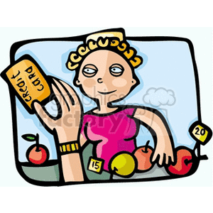 Cartoon hand holding a credit card clipart. Commercial use image # 149970