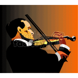 clipart - Man playing a violin.