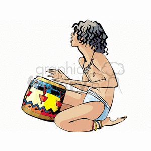person playing a bongo drum clipart.