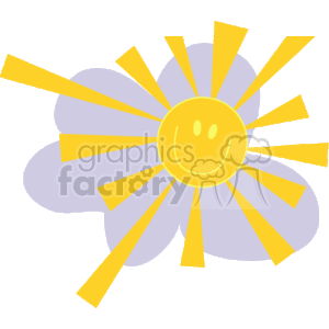 Bright and happy sun shining clipart. Commercial use image # 151039