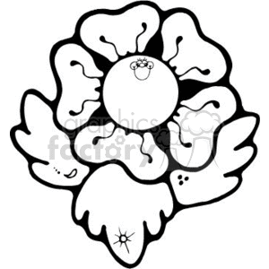 Black and white flower clipart. Commercial use image # 151641