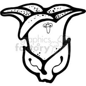 Black and white tulip clipart. Commercial use image # 151645