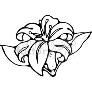 clipart - hibiscus outline.