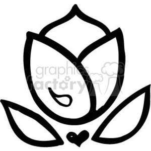 Black and white rose outline clipart. Royalty-free image # 151657