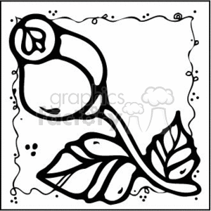 black and white cartoon rose clipart. Royalty-free image # 151659