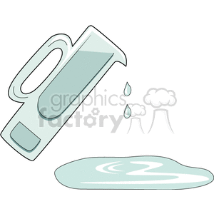 Pitcher of water pouring into a puddle clipart. Commercial use image # 152540