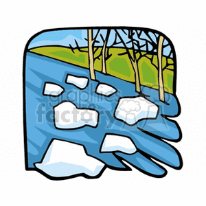 Ice floating down a river clipart. Royalty-free image # 152629