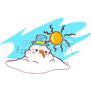 Melting Snowman clipart. Commercial use image # 152866