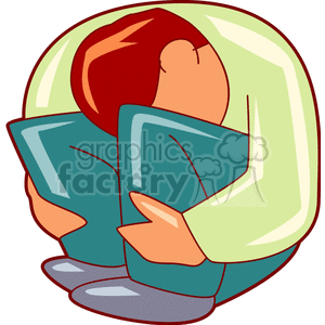 man crouching and crying  clipart. Commercial use image # 154556
