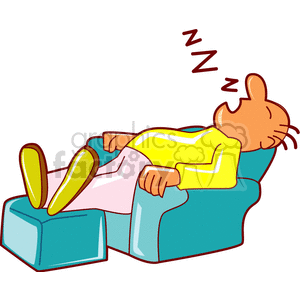 man  snoring in his chair clipart.