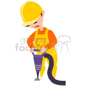 cartoon construction worker clipart. Commercial use image # 155645