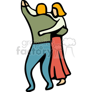 clipart - A Man and a Woman Dancing the Waltz.